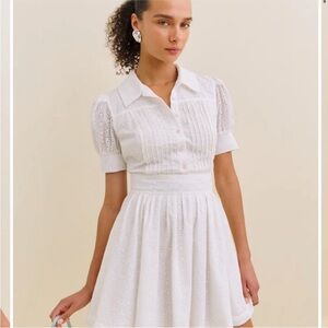 Reformation White Eyelet Mini Dress